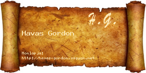 Havas Gordon névjegykártya