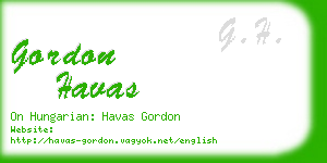 gordon havas business card